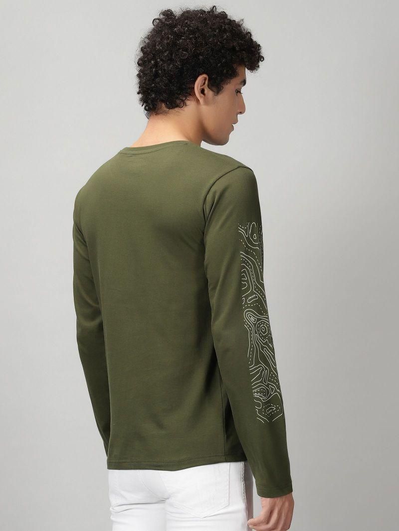 The Hollander Cotton Blend Printed Full Sleeves Round Neck Mens T-Shirt