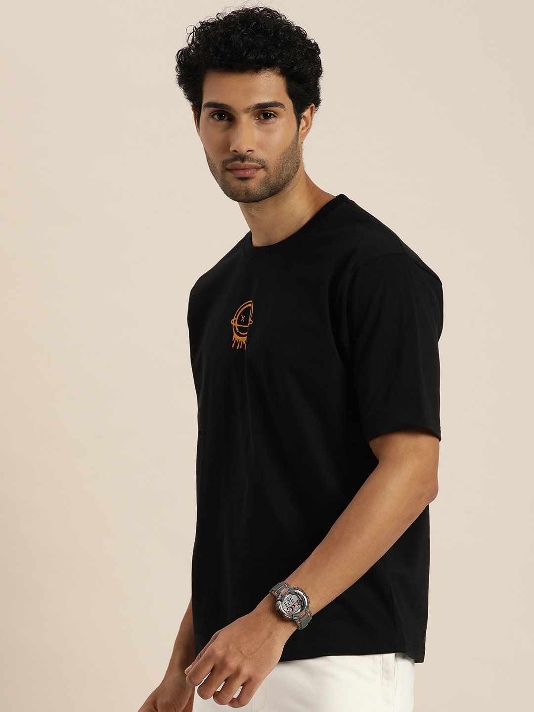 Difference of Opinion Black Graphic Oversized T-Shirt