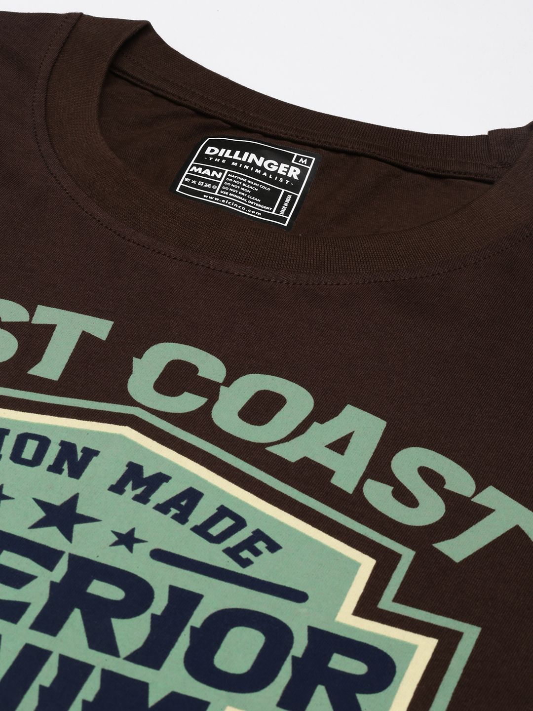 Dillinger Brown Typographic Oversized T-Shirt