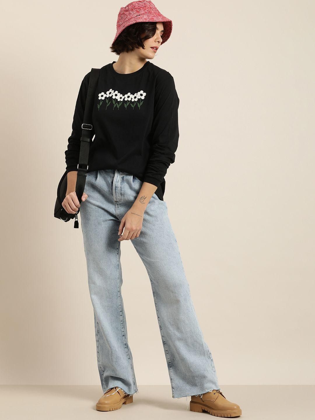 Dillinger Women's Black Graphic Oversized T-Shirt
