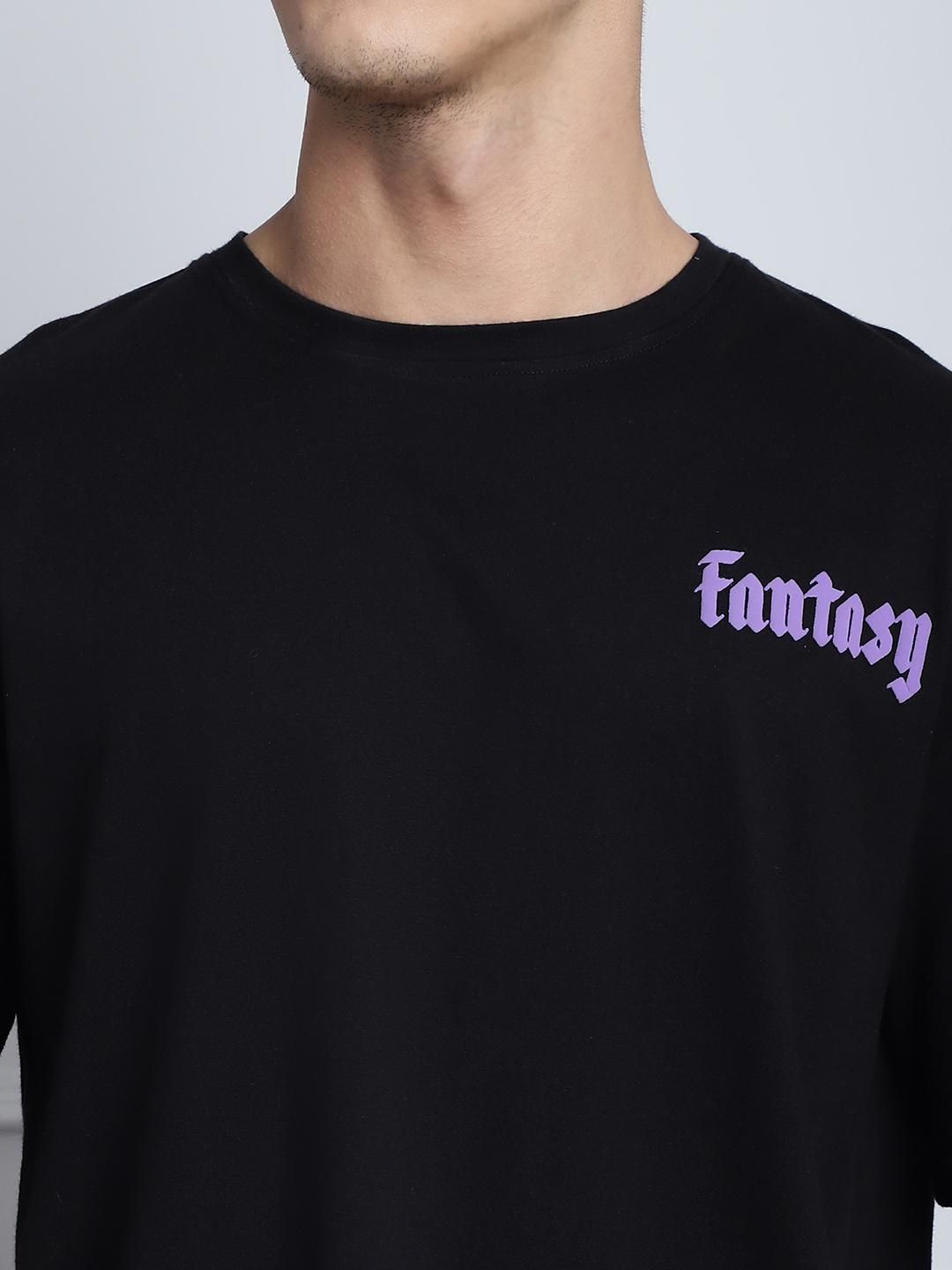 Lets escape from reality puff print premium oversize T-shirt
