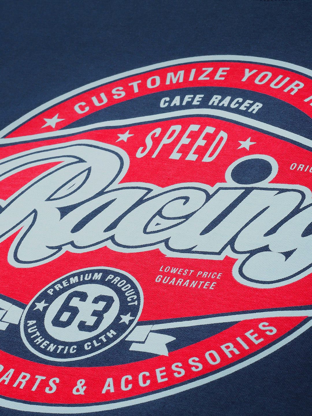 Dillinger Navy Blue Typographic Oversized T-shirt
