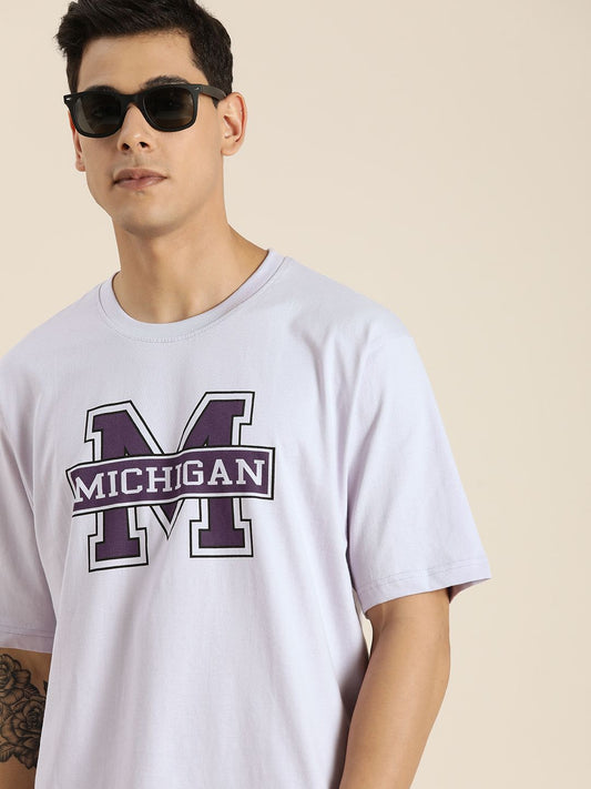 Dillinger Lavender Typographic Oversized T-shirt
