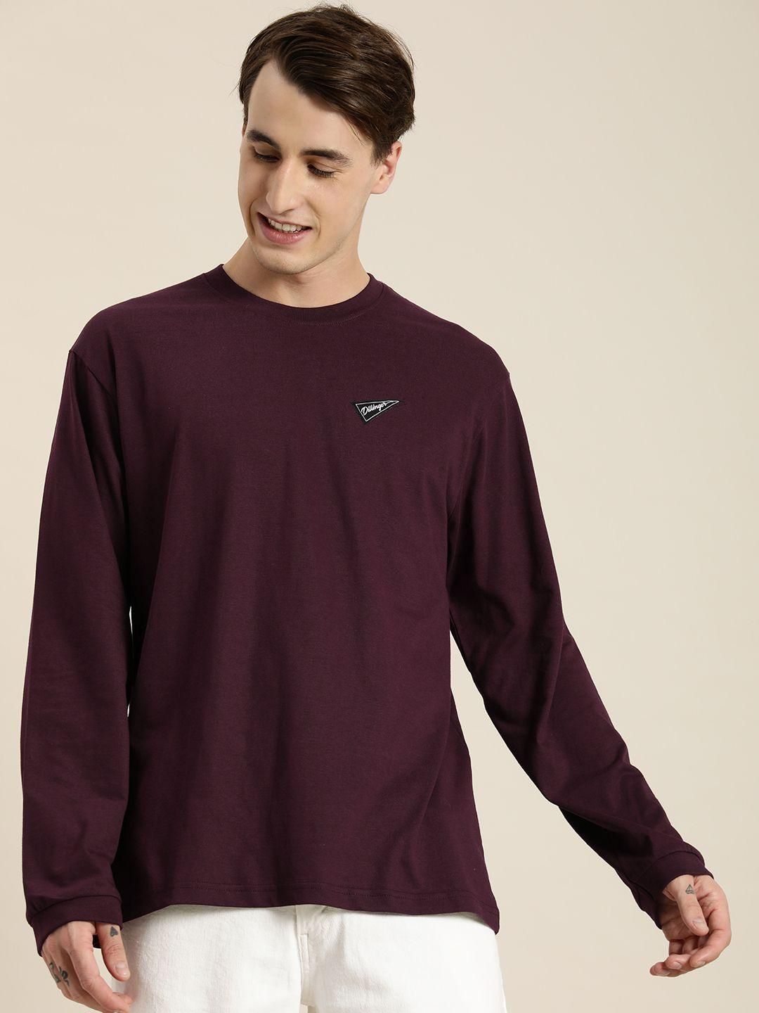 Dillinger Maroon Graphic Oversized T-Shirt