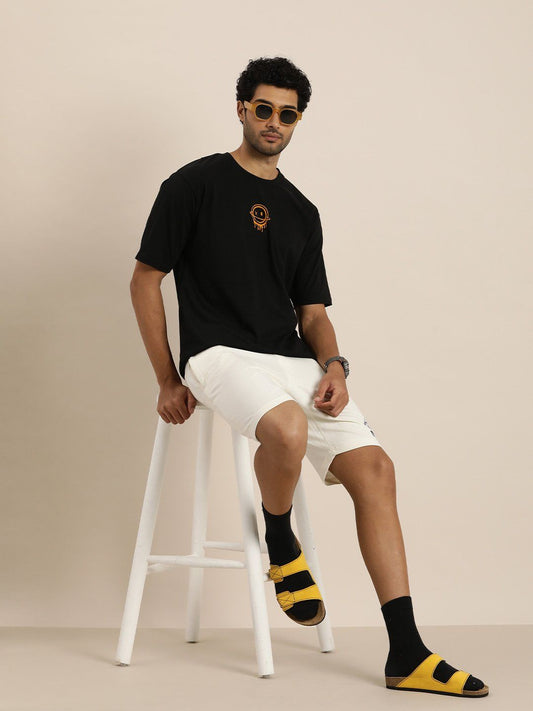 Difference of Opinion Black Graphic Oversized T-Shirt