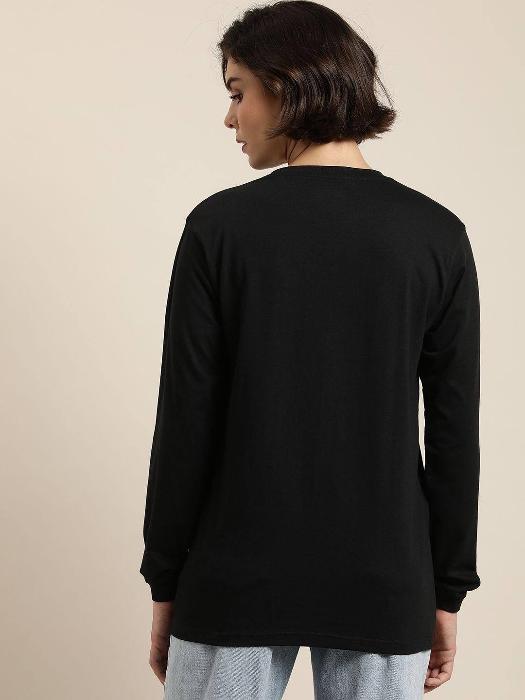 Dillinger Women's Black Graphic Oversized T-Shirt