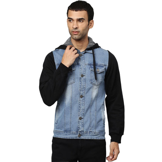 Denim Solid Full Sleeves Regular Fit Jacket