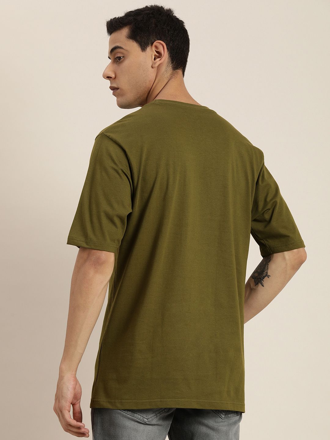 Dillinger Olive Typographic Oversized T-Shirt